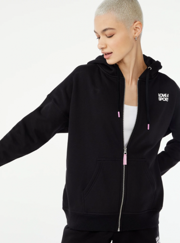 Hoodie dengan Ritsleting Depan